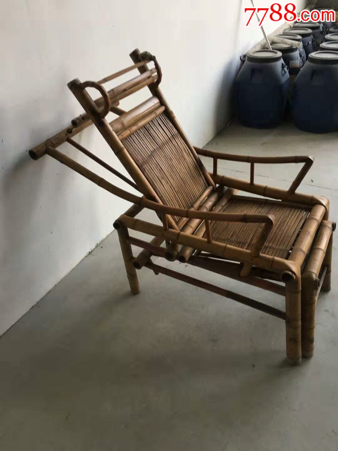 民国时期竹制躺椅折叠椅