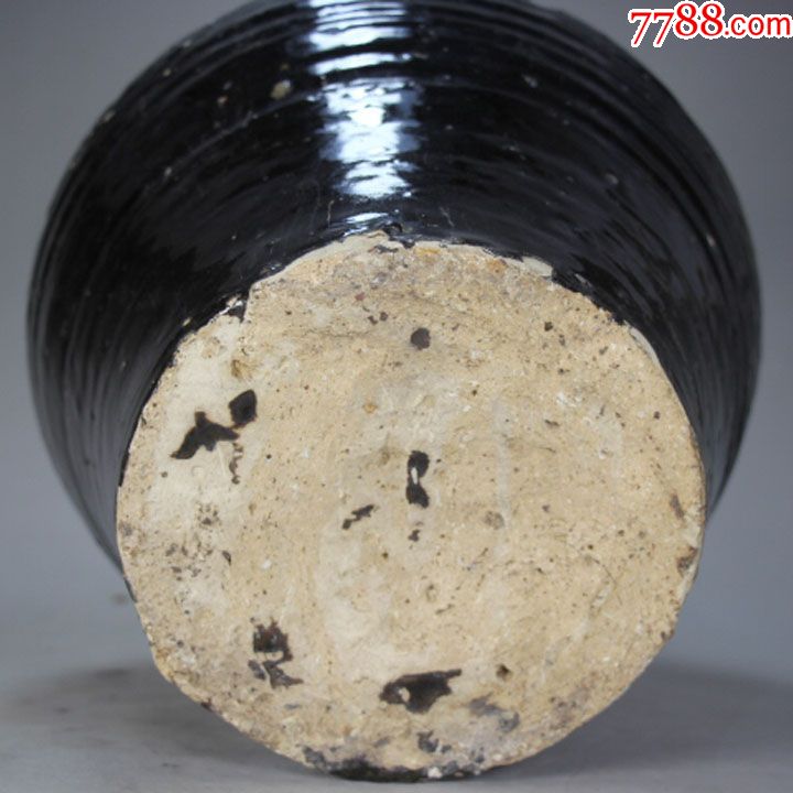 明代磁州窑黑釉瓜棱大罐老窑瓷老瓷器艺术品收藏品陈设摆件老物件