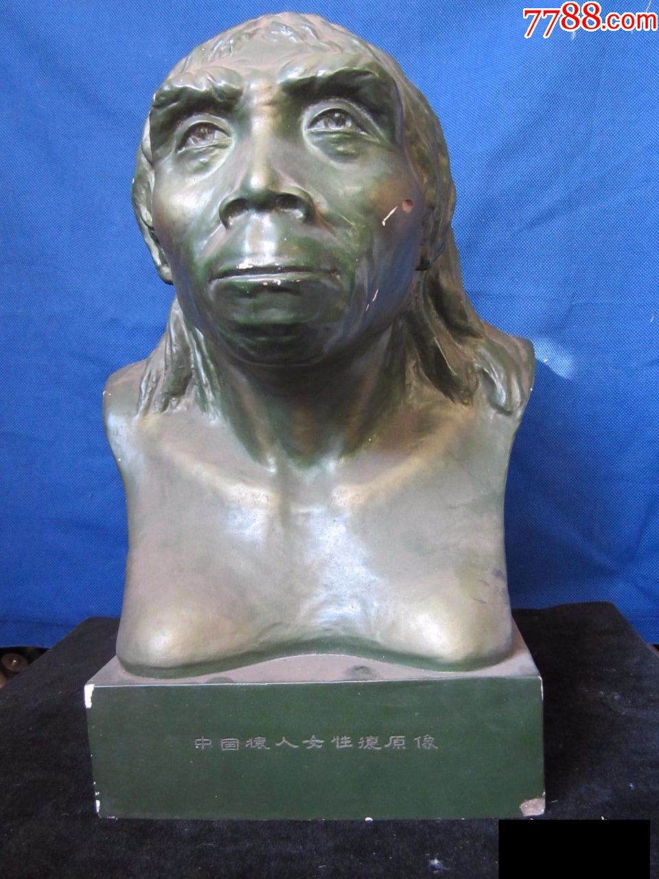 雕塑人像雕塑老旧物件中国猿人女性猿原像石膏雕塑头像