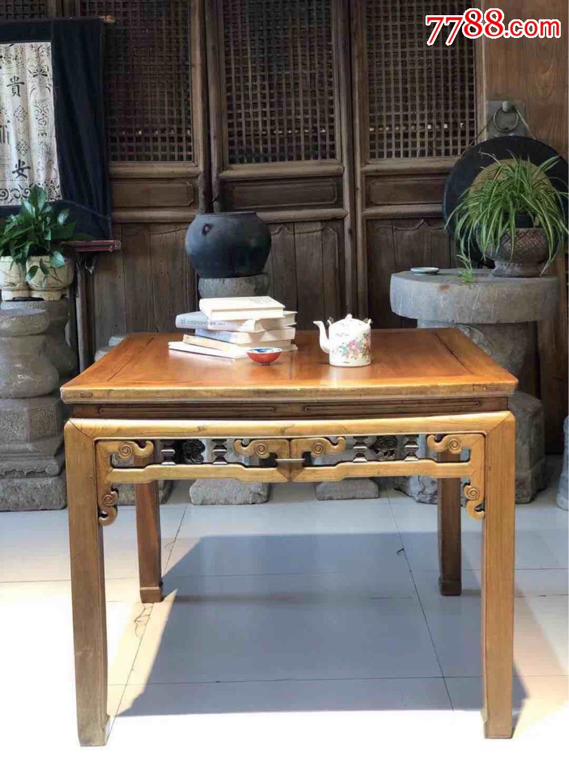 清代榉木老八仙桌