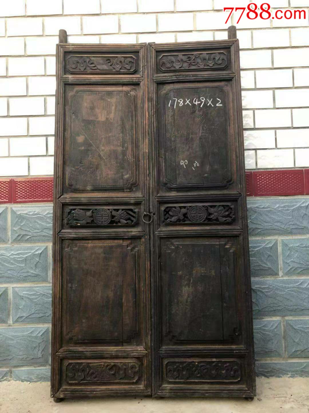 清代黄心楠木花门一对_木门窗_广通老家具古玩【7788