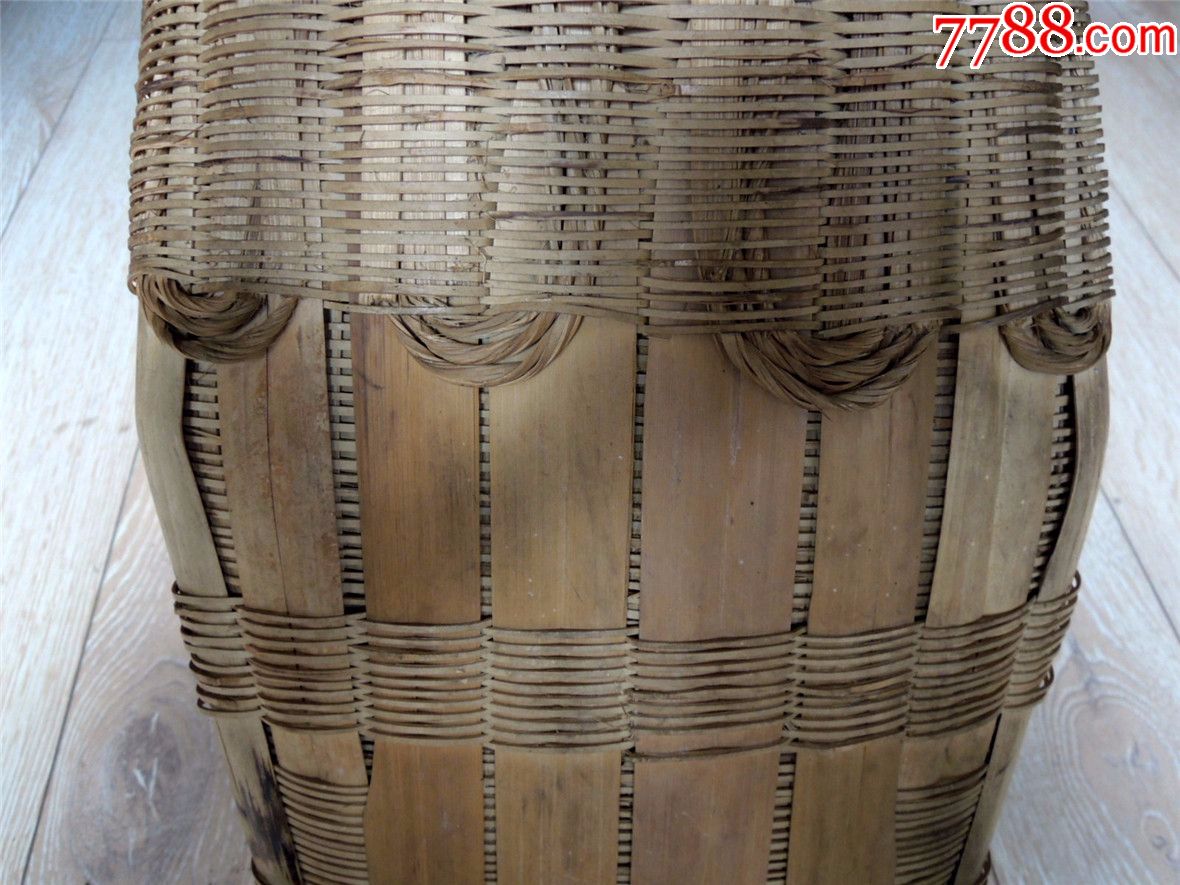 民俗收藏1910-边疆农村早期手工编织竹编小号双肩背篓