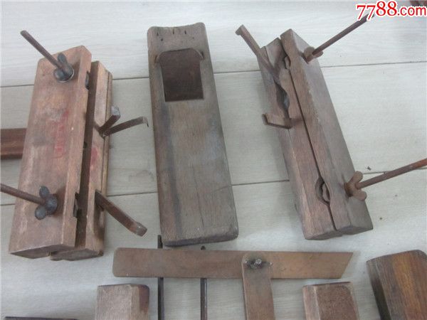 上世纪70-80年代老式木工工具一组刨子等工具一组14件