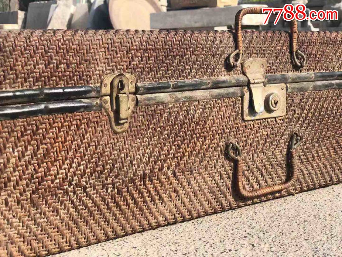 民国时期藤编手提箱19_价格800.