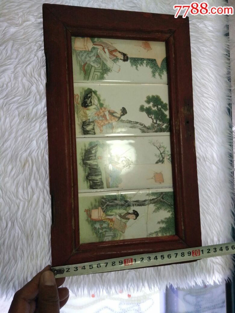 民国外销瓷民国出口瓷民国瓷板画四大美女四大美女瓷板画_价格800.