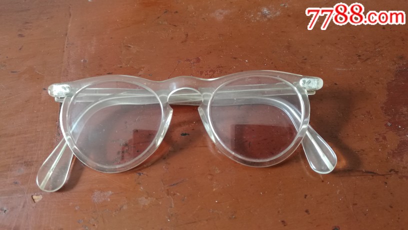 白色框老眼镜,年代戏影视道具,五六十年代老眼镜,大约