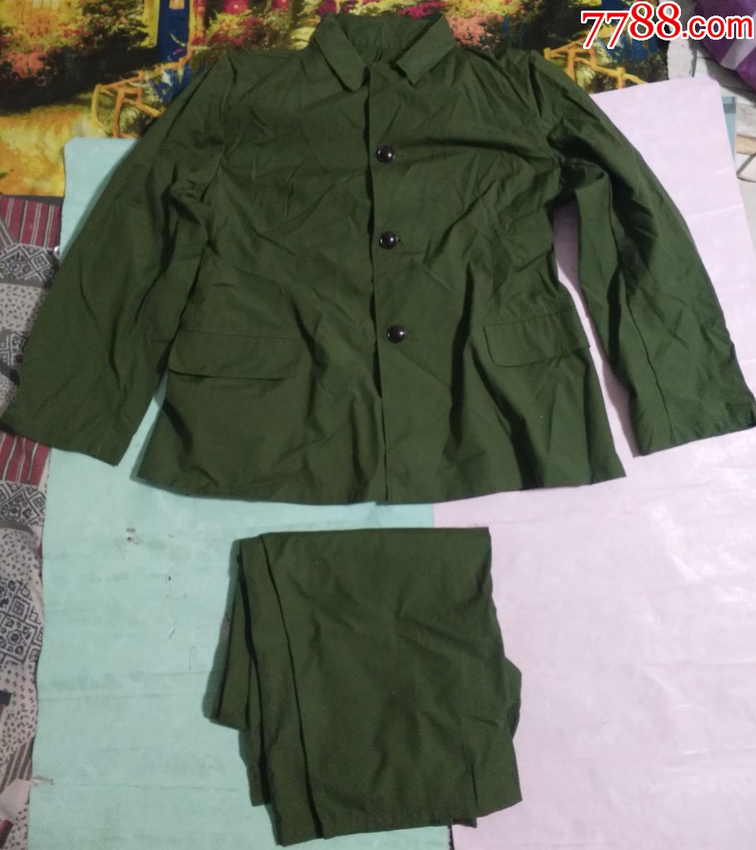 军服(上衣胸围98cm衣长62cm裤腰74cm裤长103cm)_其他服饰_聚宝盆收藏