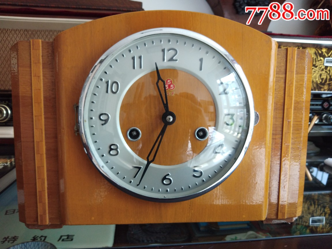 文革时期六七十年代老上海三五牌555牌老座钟老钟表机械上弦老式台钟