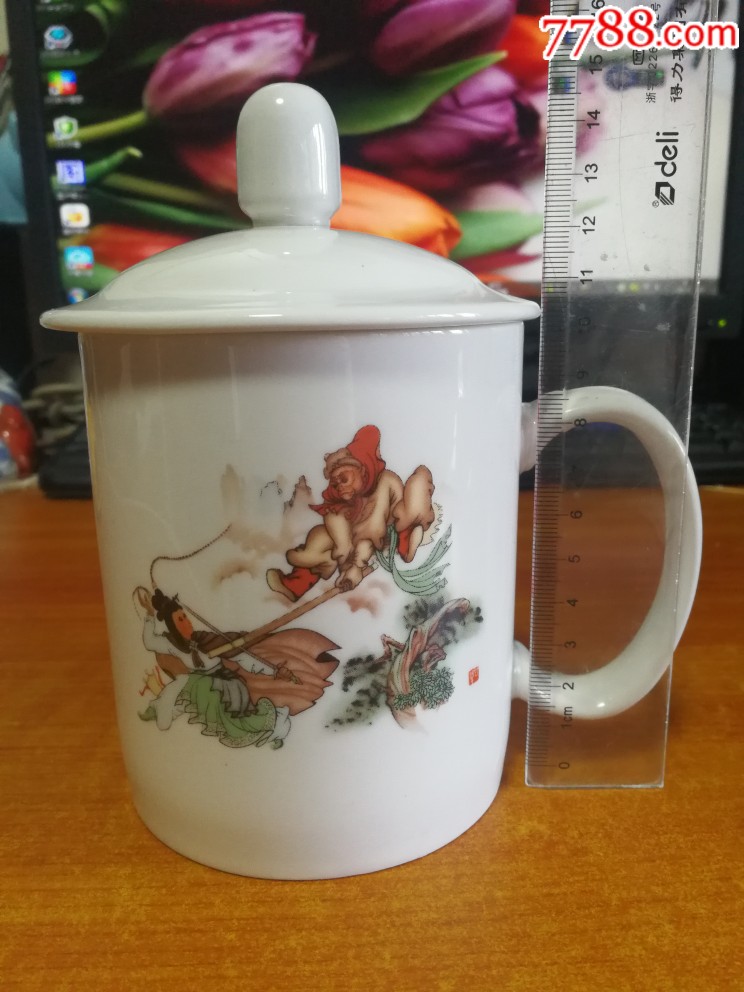 孙悟空三打白骨精瓷器,水杯一个.(邯郸一厂出品)