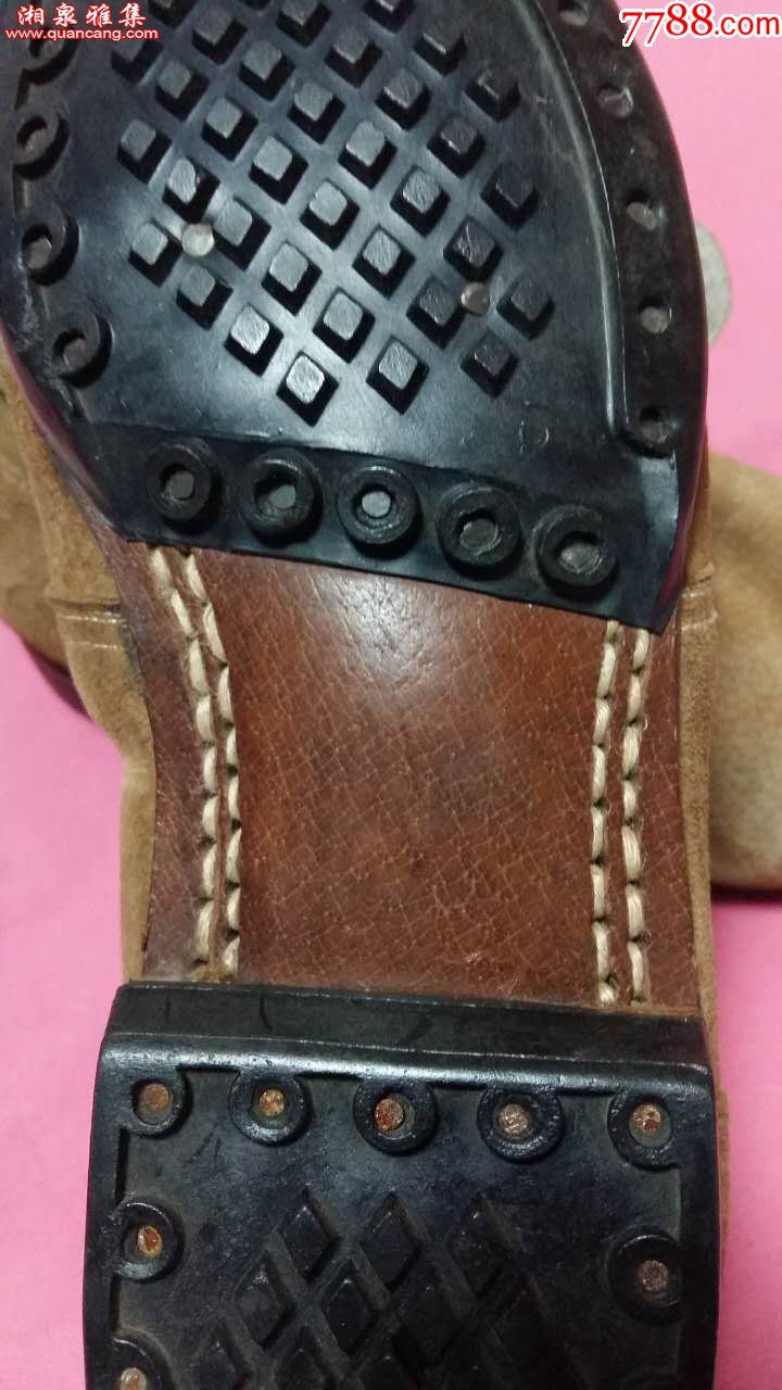 老式土黄皮堂底《棉》大头鞋1980年40码《沈阳皮鞋二厂》_价格230.