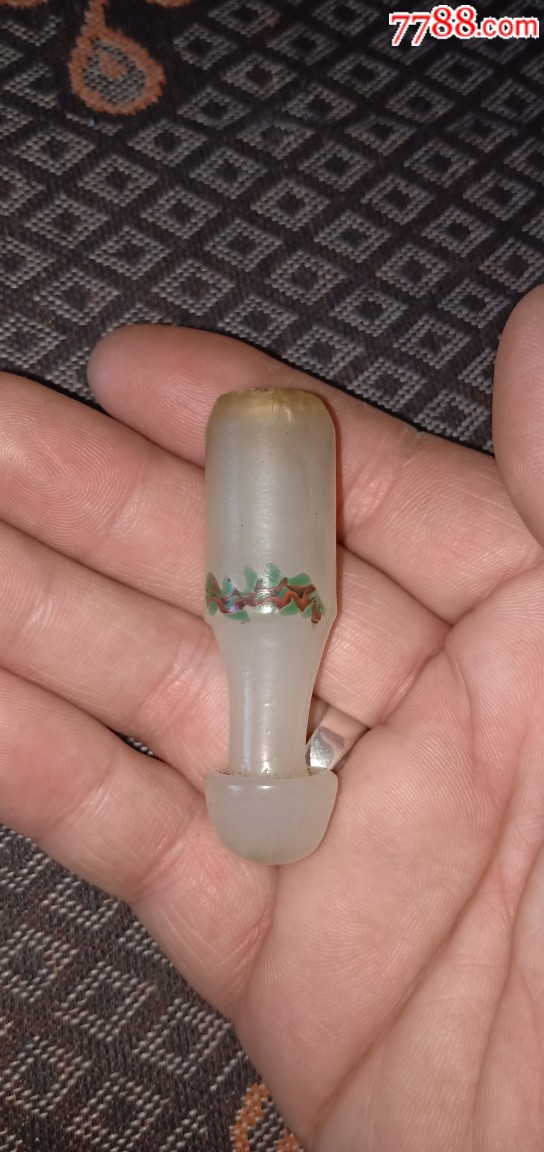 老琉璃烟嘴花纹琉璃烟嘴琉璃烟袋嘴琉璃烟具收藏