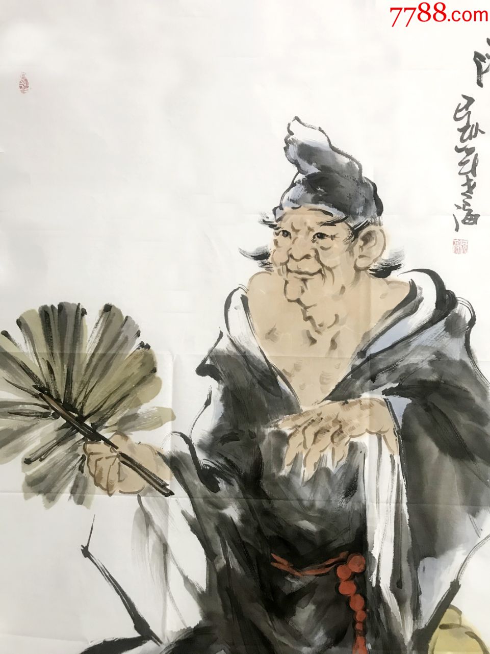 真迹老海国家一级美术师邢台市中国画学会副秘书长4尺中堂济公济癫48