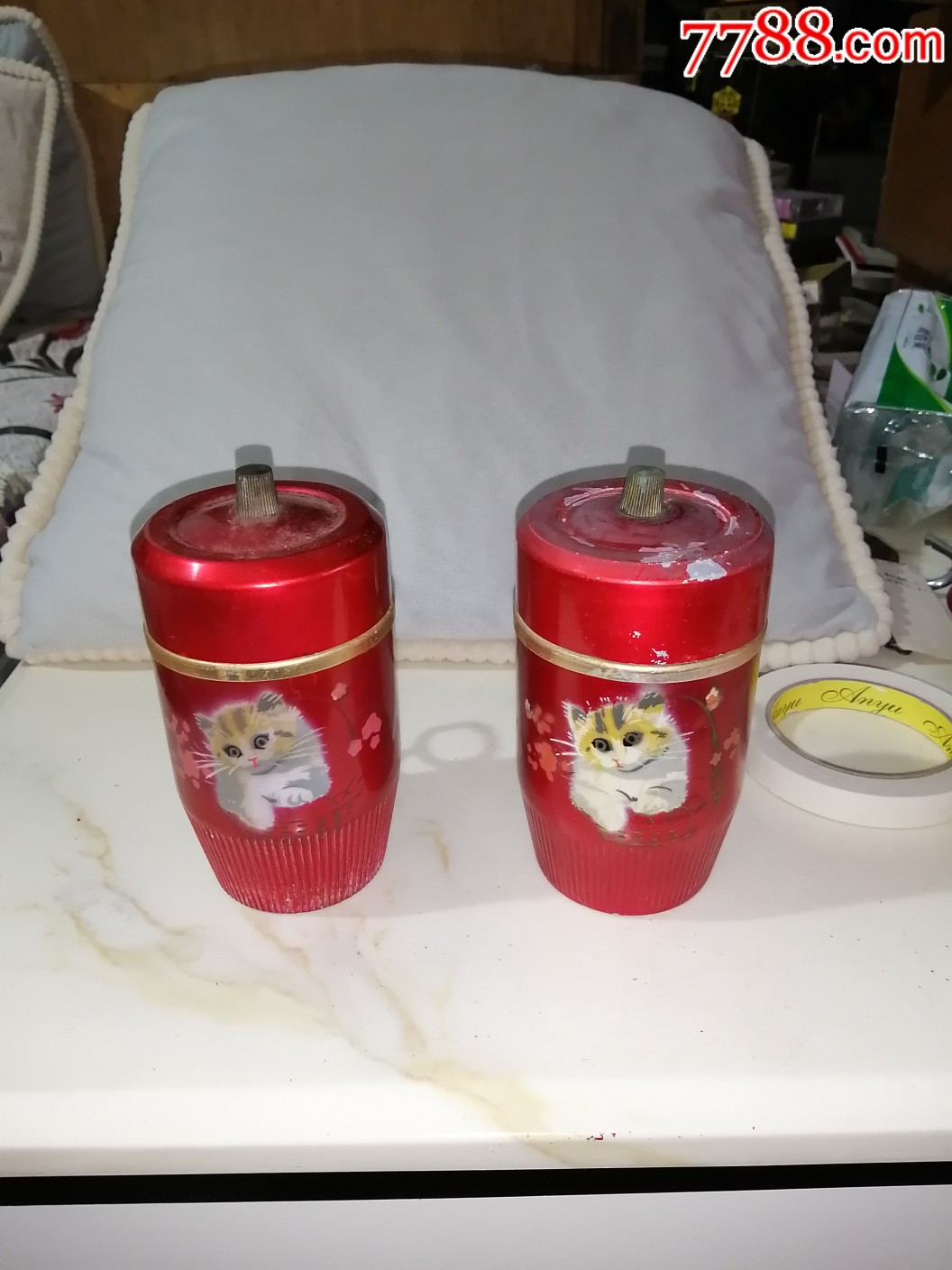 80年代怀旧保温茶杯一对
