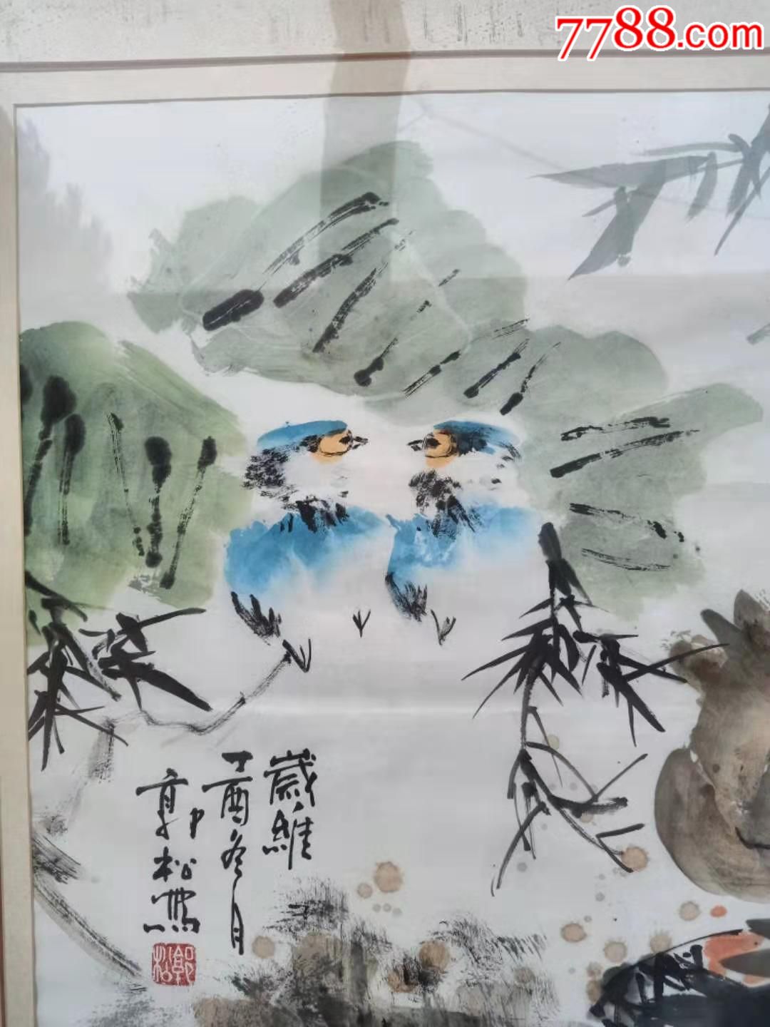 已经用木框装裱,纯手绘,郭松鹤,河南出名画家,画工细腻,活灵_花鸟国画