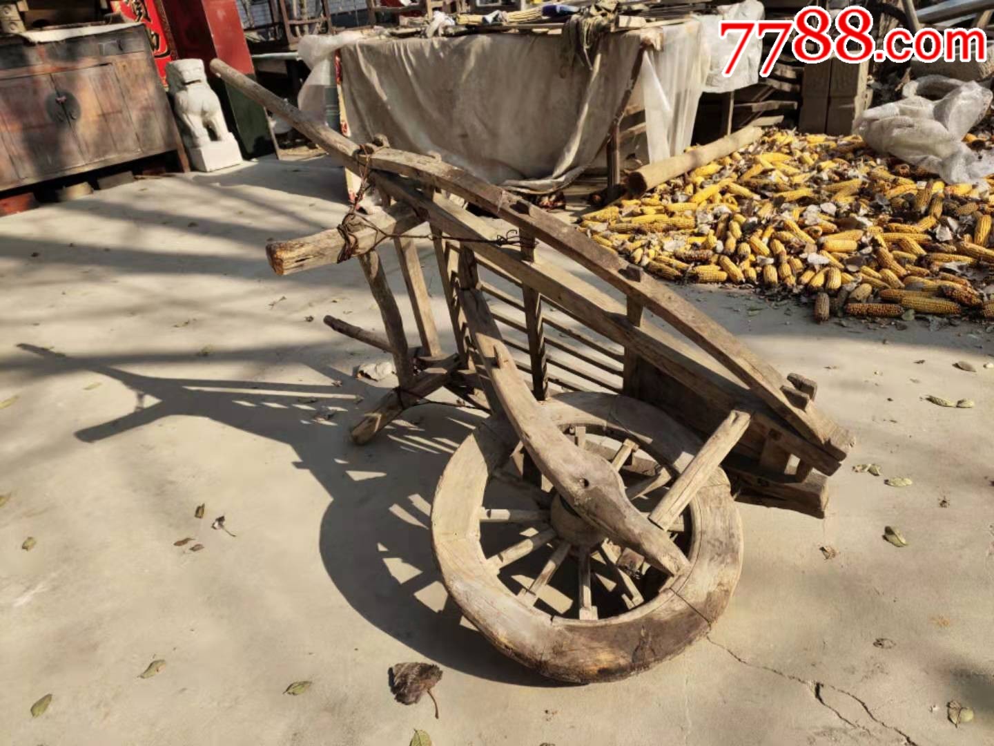 清代独轮木车