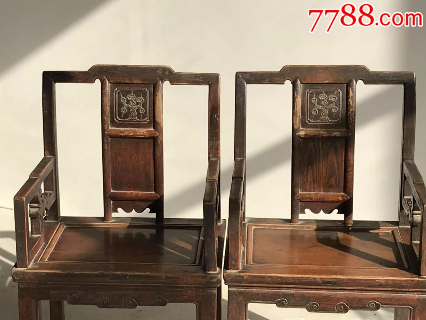 清代榆木太师椅扶手椅老椅子老家具