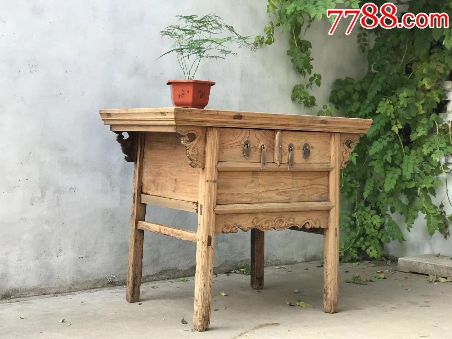 清代榆木二闷桌帐桌老桌子老家具