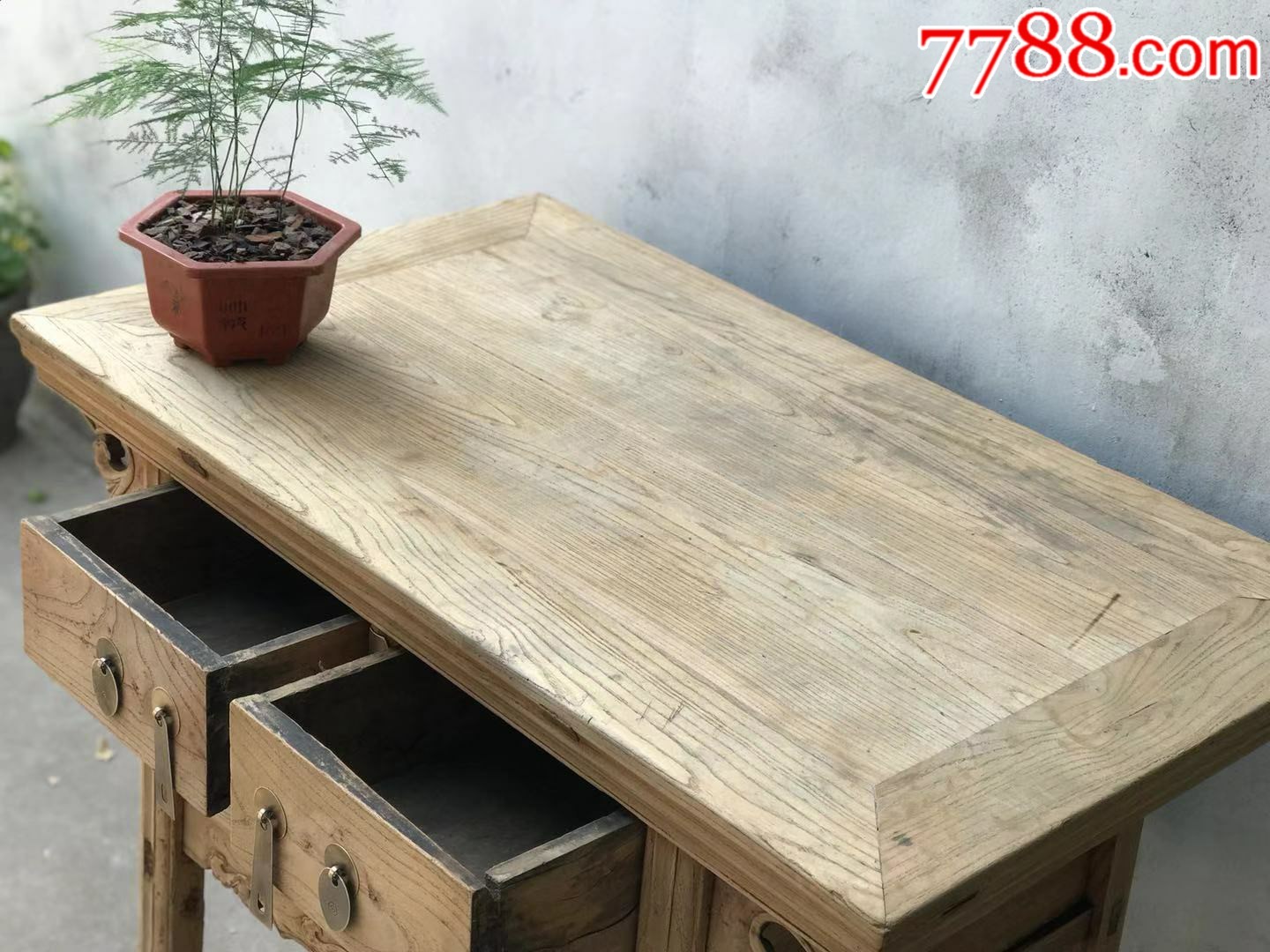 清代榆木二闷桌帐桌老桌子老家具