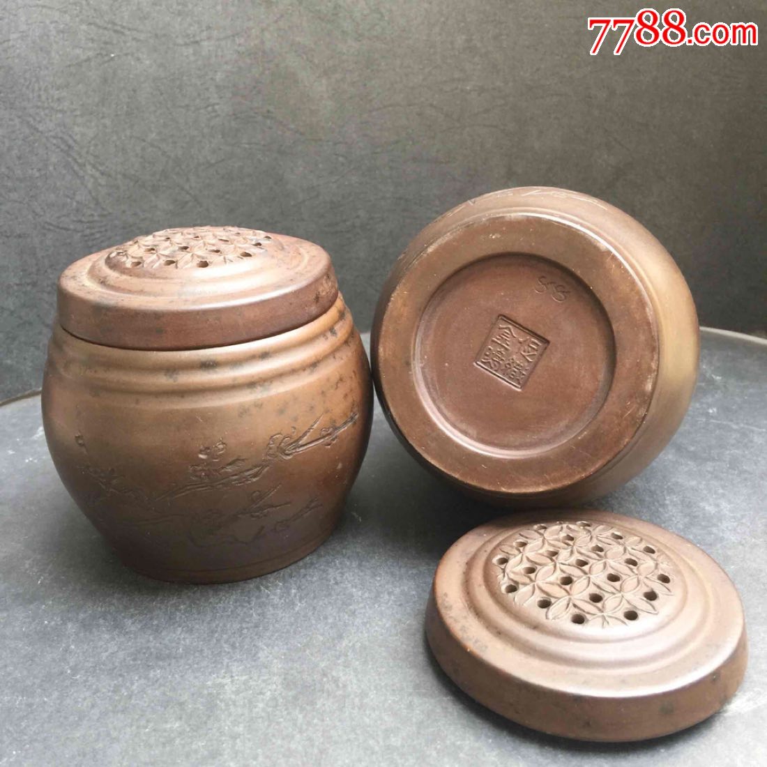 蛐蛐罐蟋蟀盆张宗玉大年份干枝梅花叫罐,促织金鸣款章_价格688.