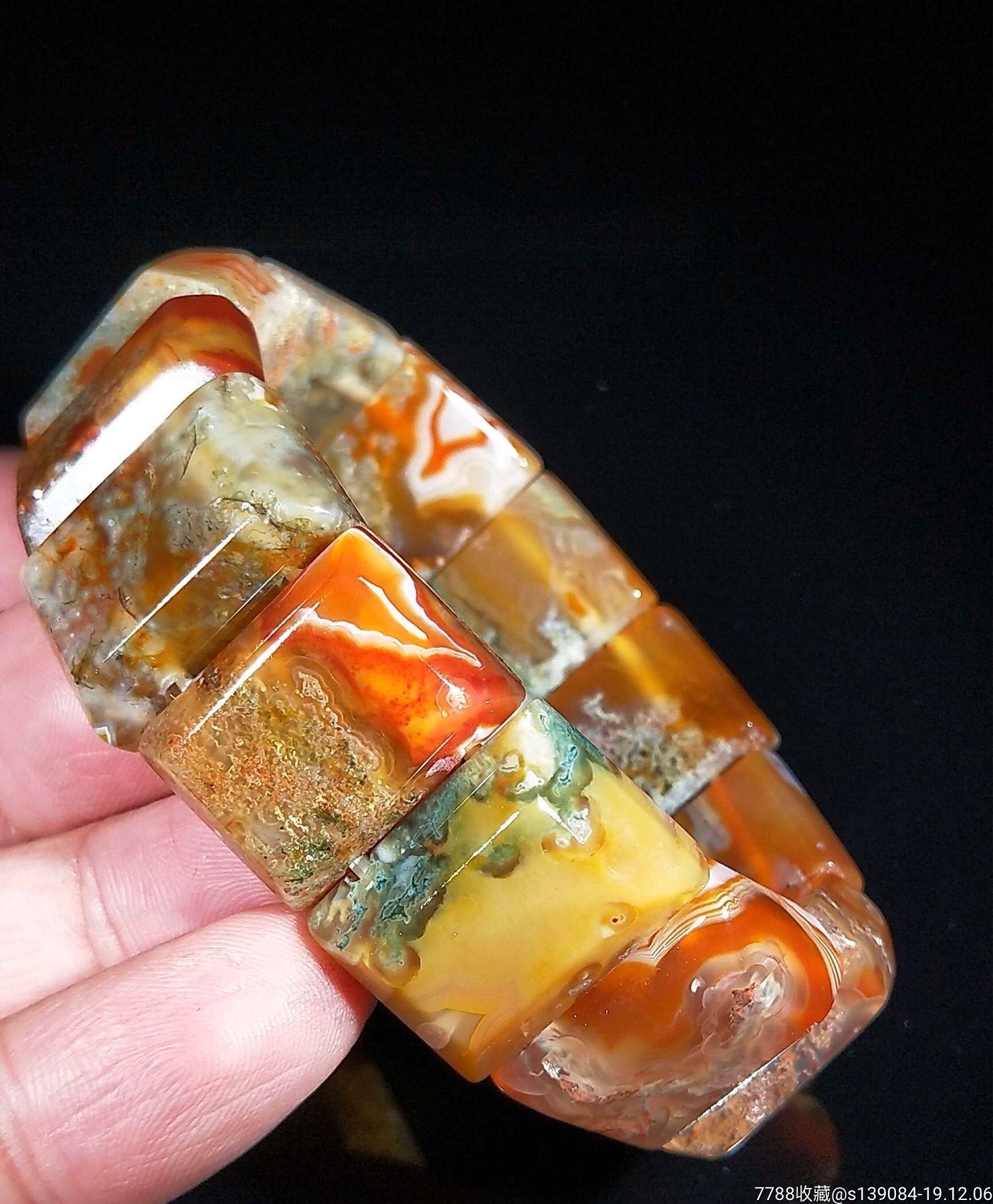 埠新天然红油水草玛瑙手排手串,包真_价格150.