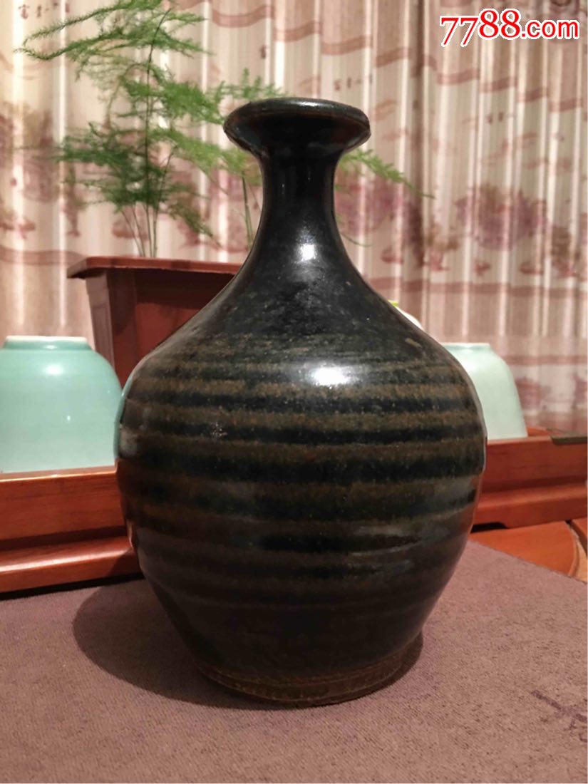 玉壶春瓶,黑釉花瓶