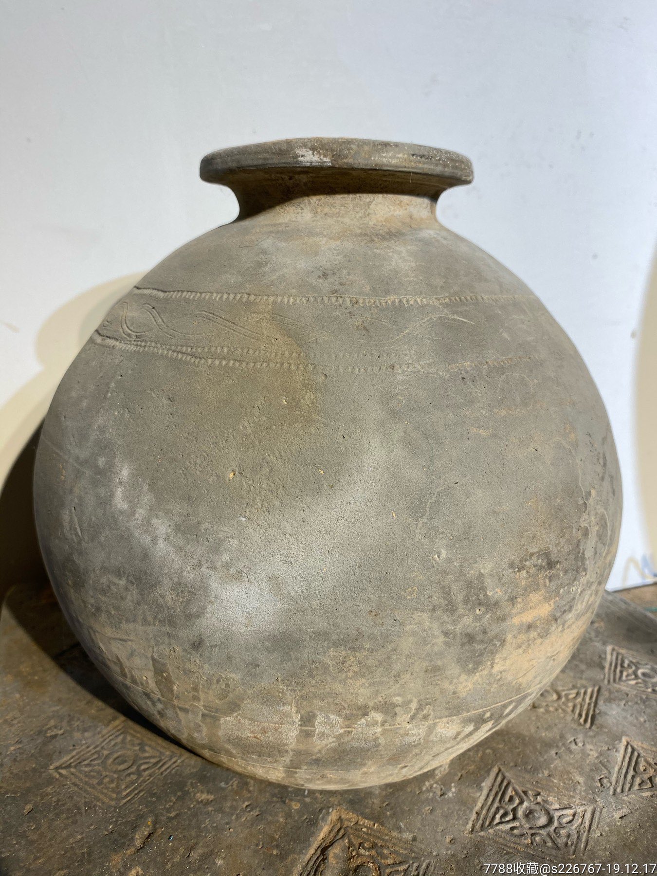 古玩陶器古董汉代陶罐带工