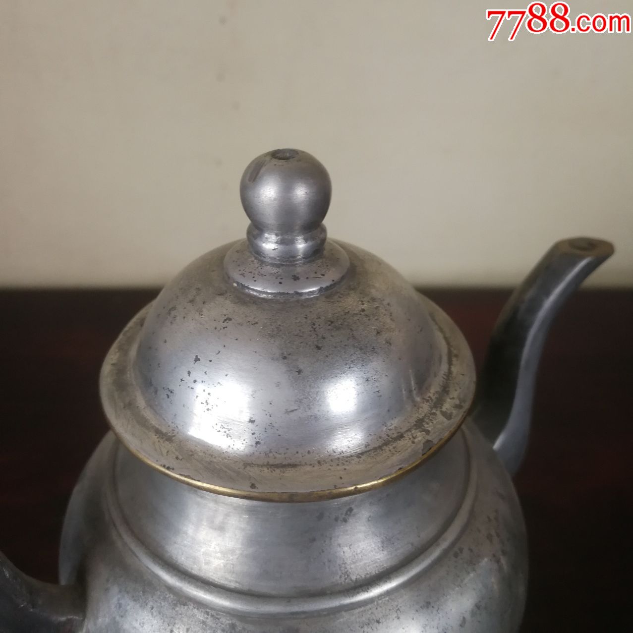 点铜老锡壶白锡酒壶精致的小锡壶