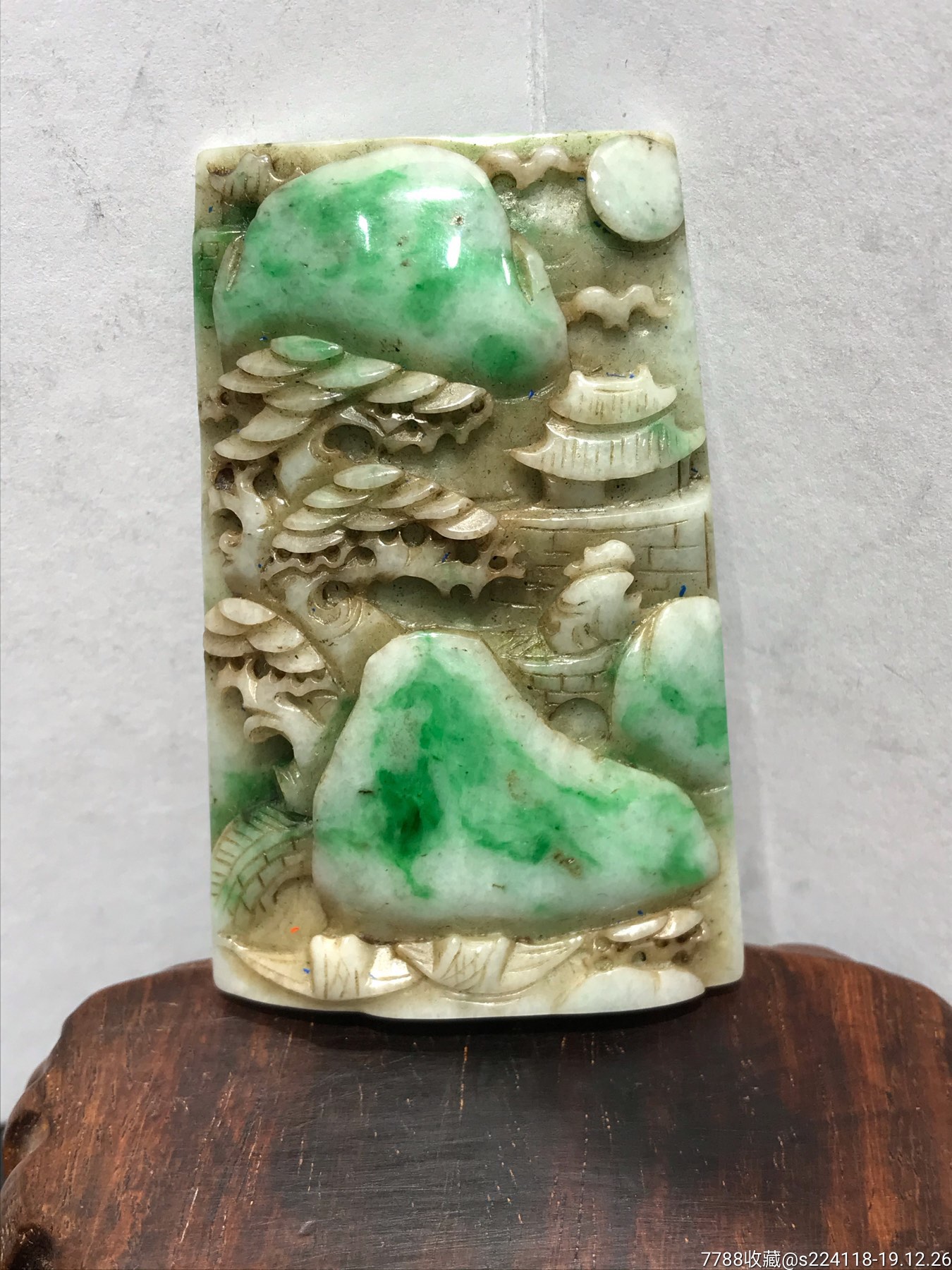 缅甸翡翠a货山水人物牌子