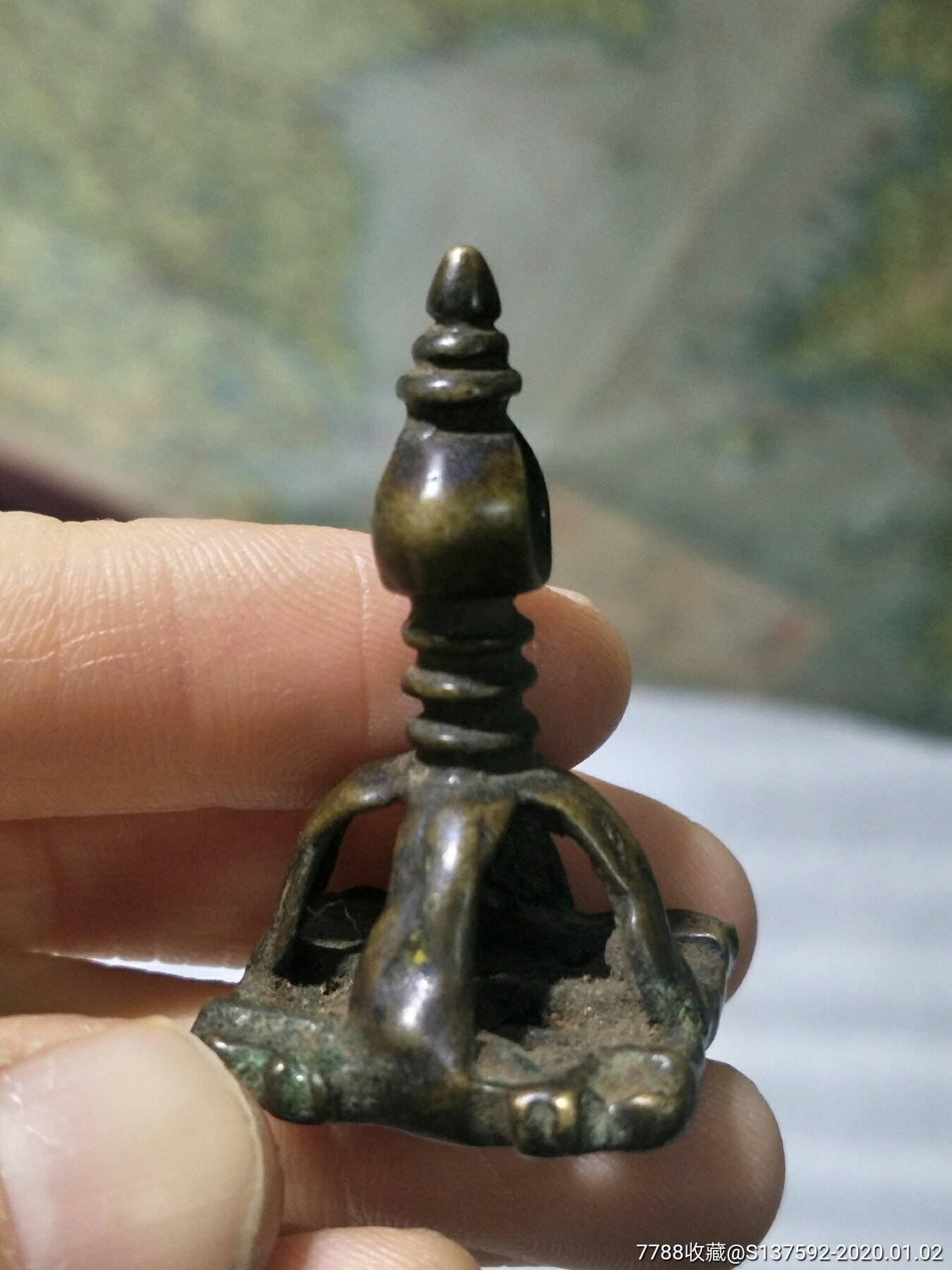 清代早期密宗铜挂件,法器,藏印