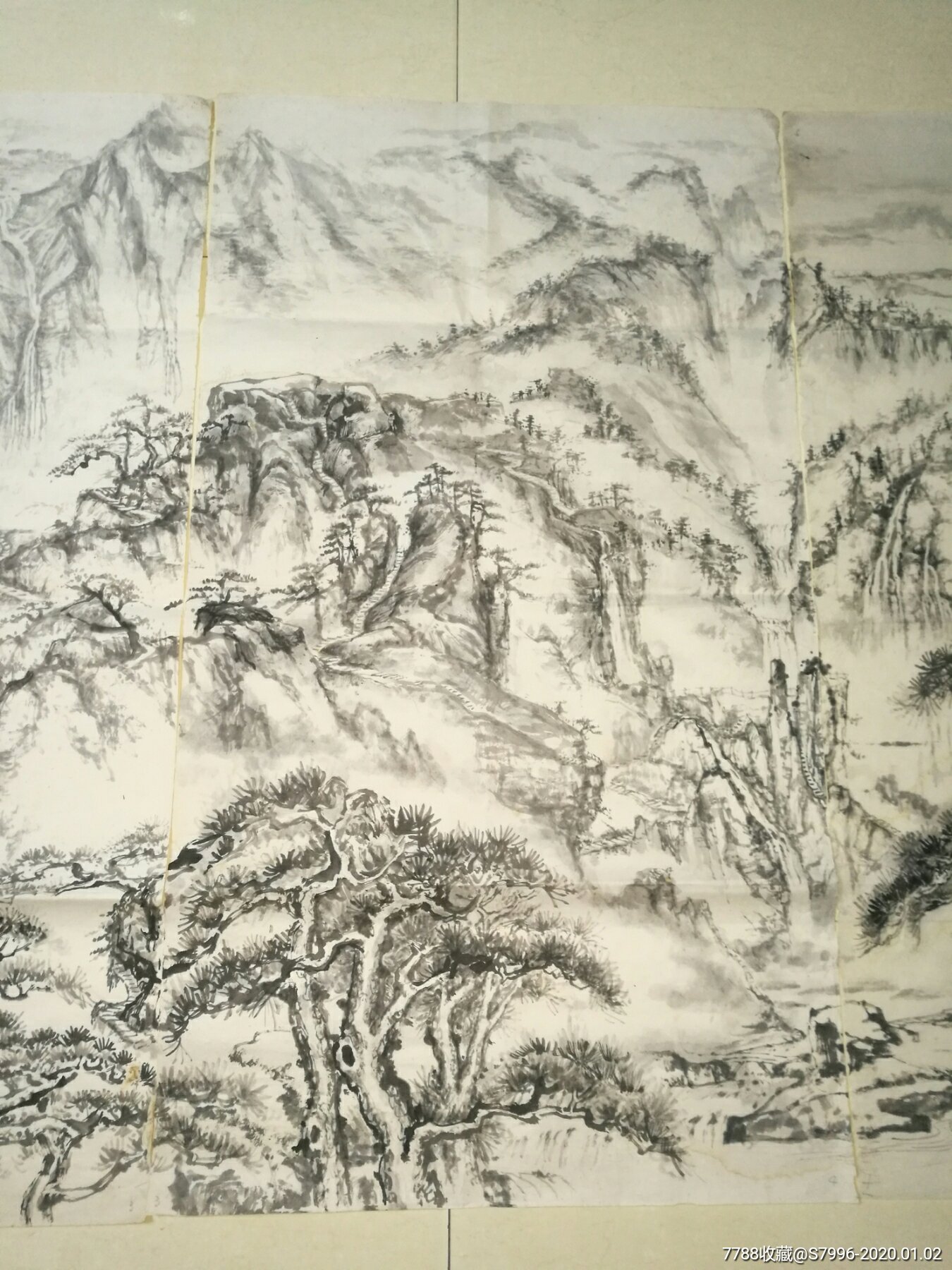 大型水墨山水画作(无款识)
