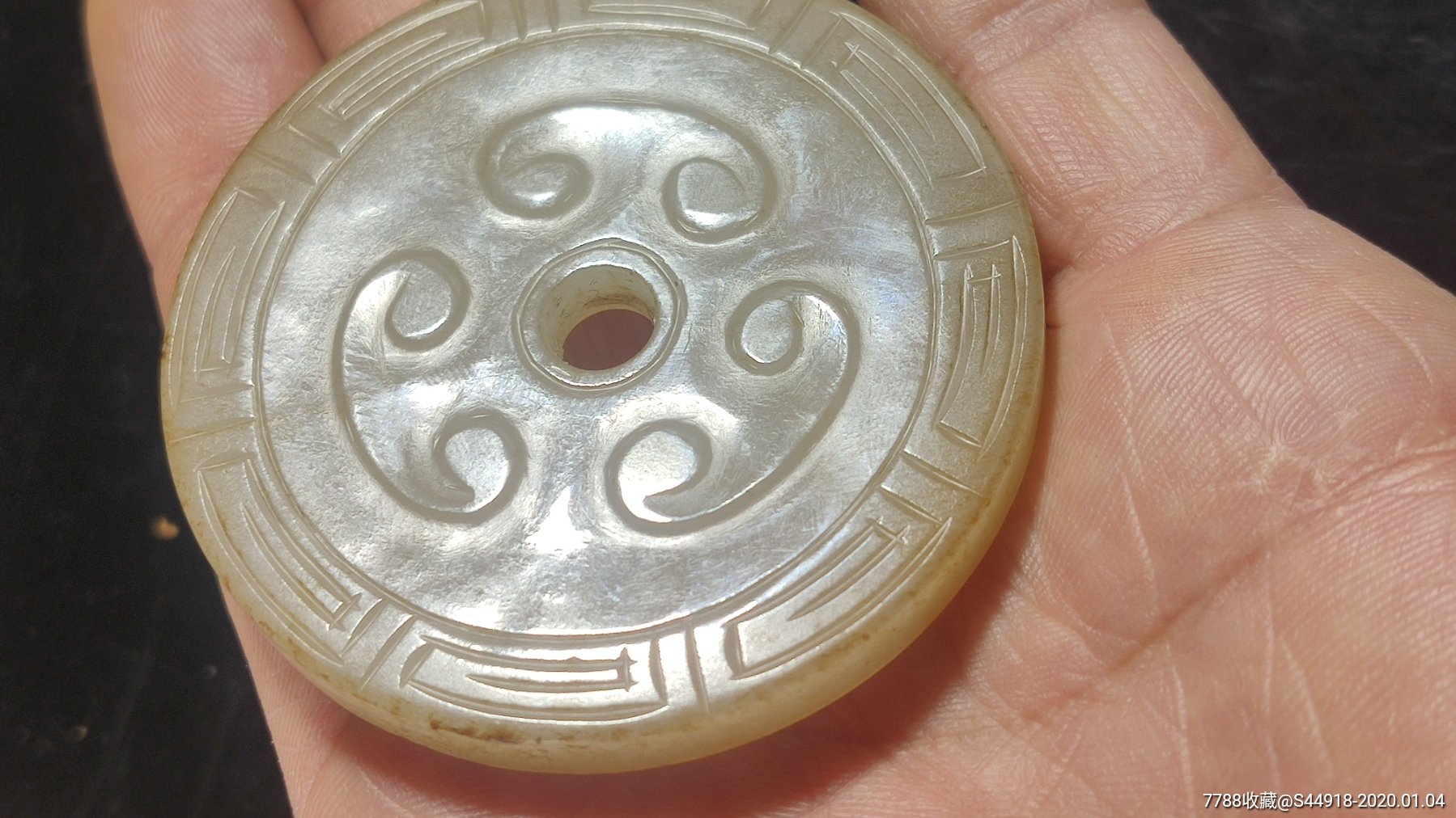 清代和田玉老玉璧(一口价)