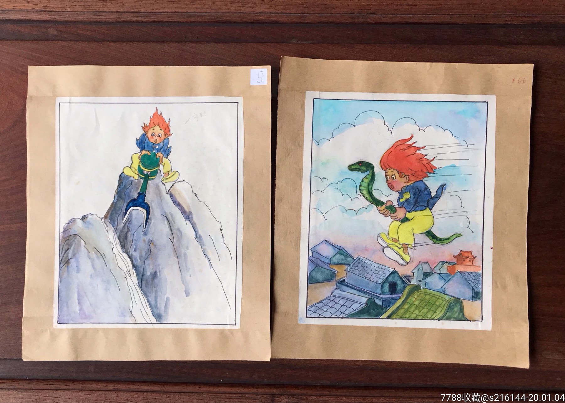 连环画画稿2张-价格:40元-se70546309-水粉/水彩原画