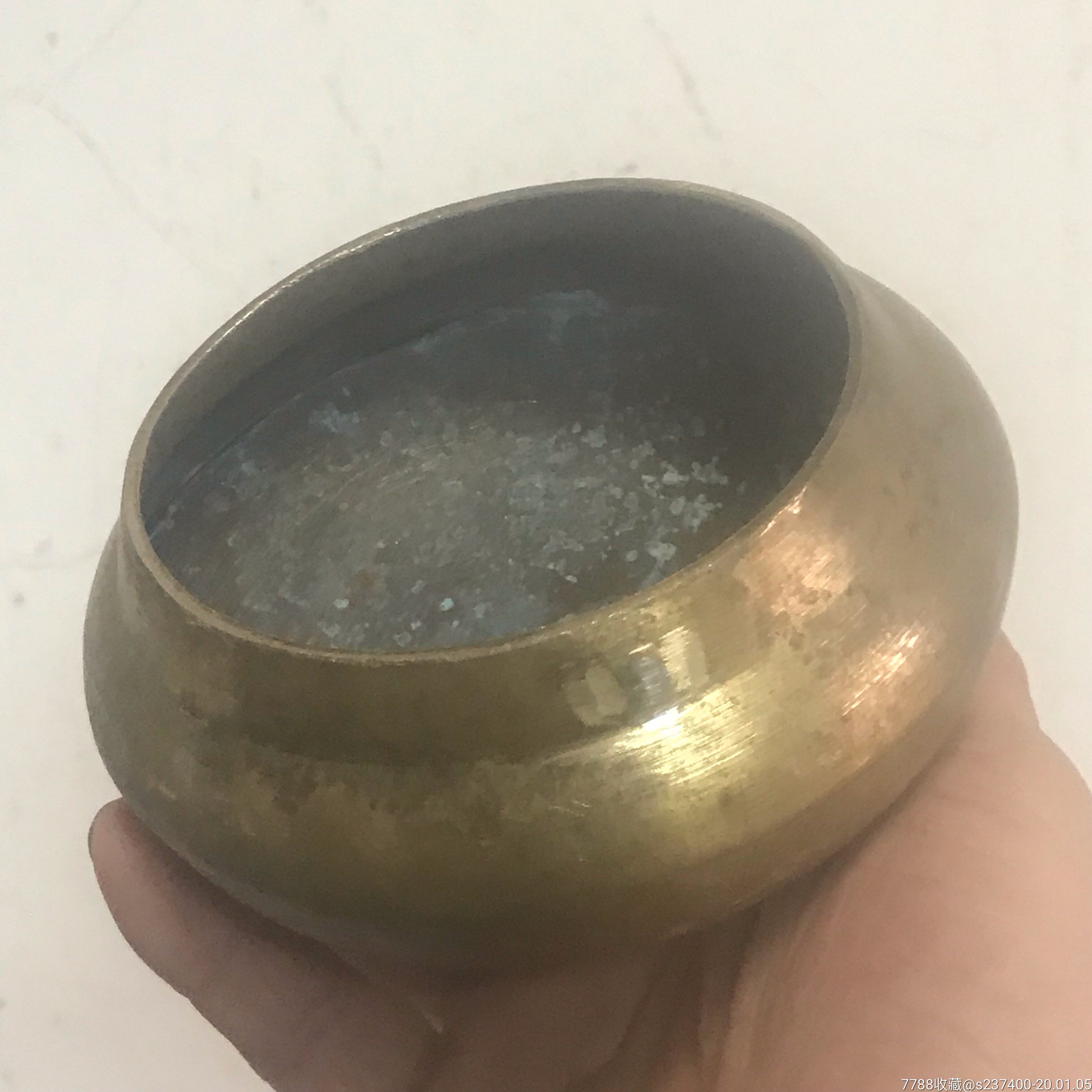 铜香炉民俗土香炉黄铜平口小炉品好家用熏香礼佛保真