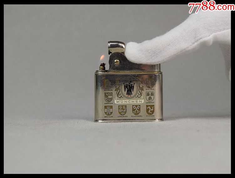 德国制造everready雕刻慕尼黑城市徽章古董煤油打火机