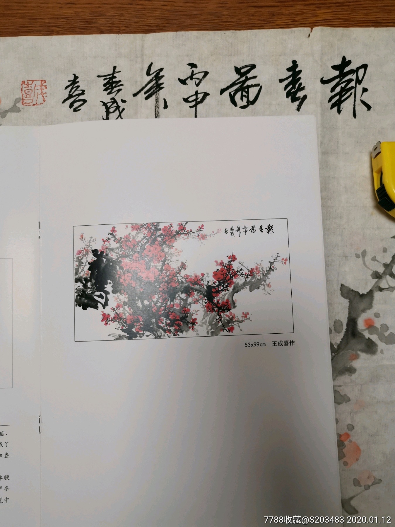 王成喜梅花字画国画横幅作品