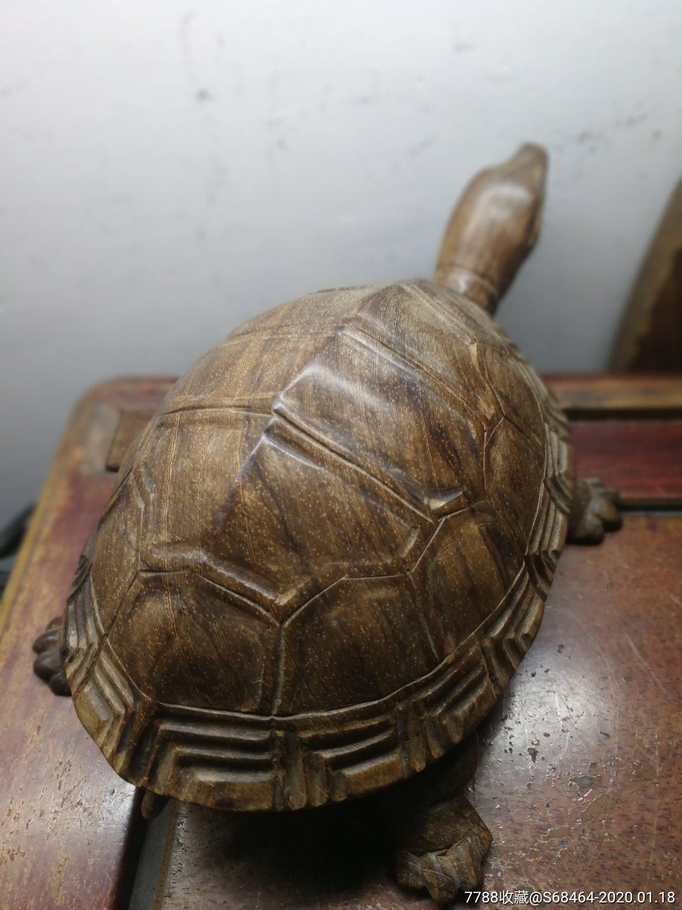红木手工雕刻乌龟摆件一只-木雕摆件-7788木艺