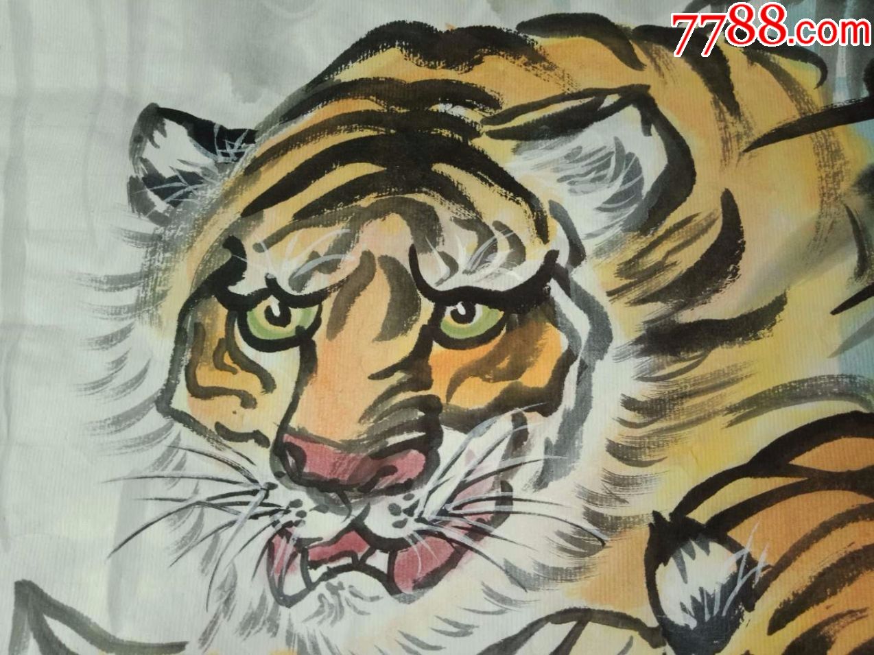 纯手绘画,大尺寸,动物画国画,猛兽图,五只老虎,五福临门图