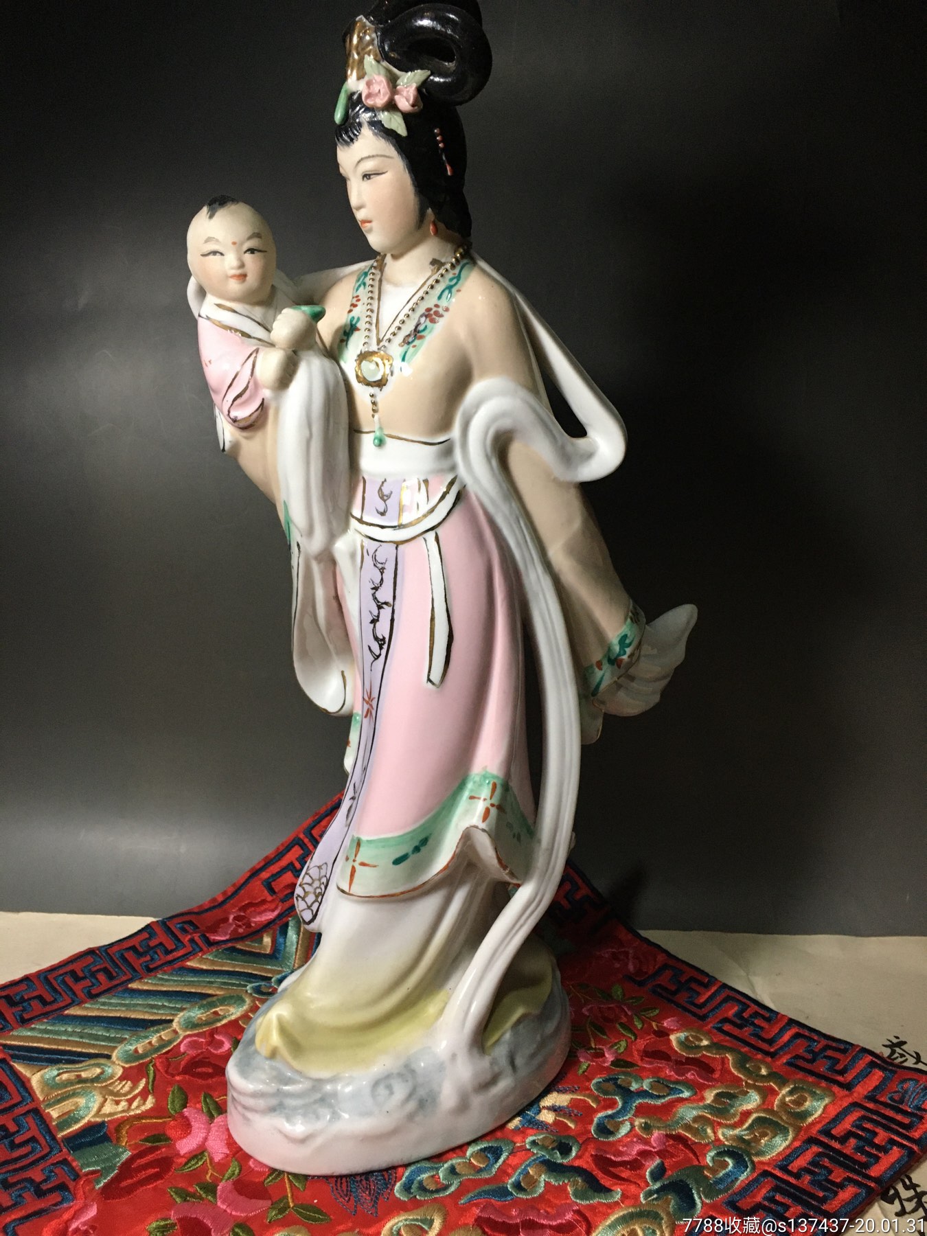 又见仙女下凡间人物摆件_彩绘瓷/彩瓷_大古园【7788