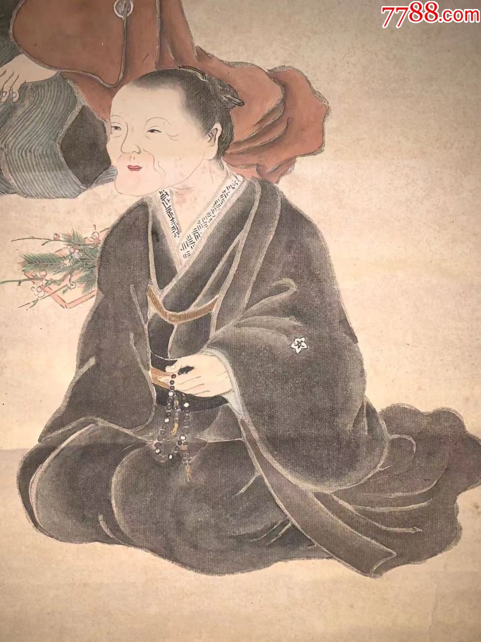 日本回流字画日式人物真迹包老装饰收藏画日本春收藏画日本