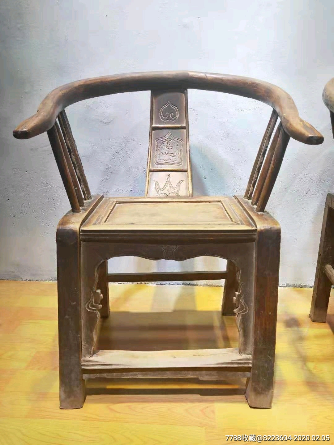 晚清民国时期精品老圈椅,保存完整,全品无松动,雕刻漂亮,坐用舒服大气