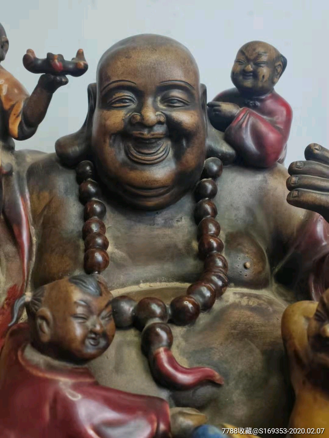 紫砂挂釉,【五子登科】佛像摆件,面目慈善,开脸慈祥,等有缘人请回家.