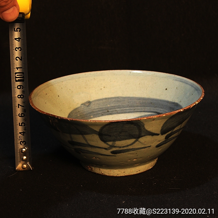 明代青花离龙碗,古玩古董老瓷器收藏