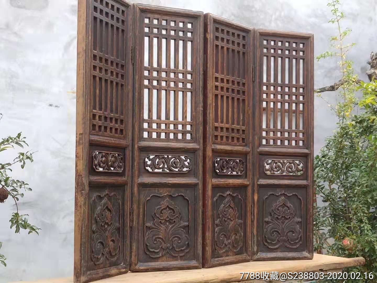 明代屏风材质~楠木做工精美大气,保存完整成色见图,全