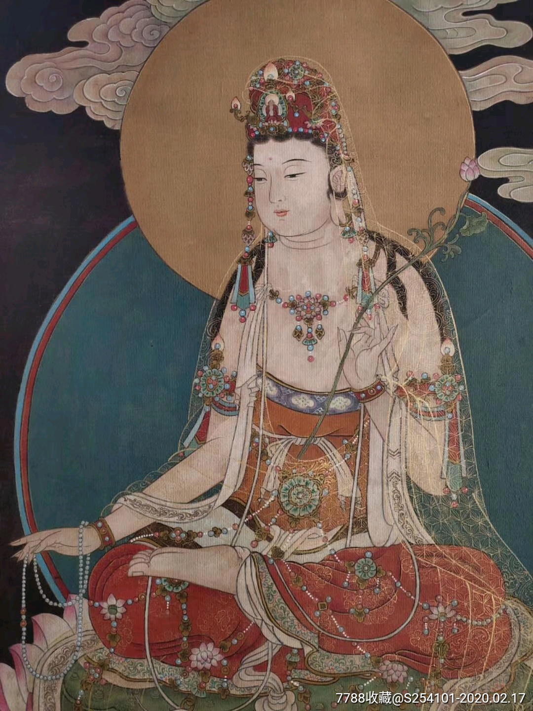 丁云鹏丝绢佛像一幅