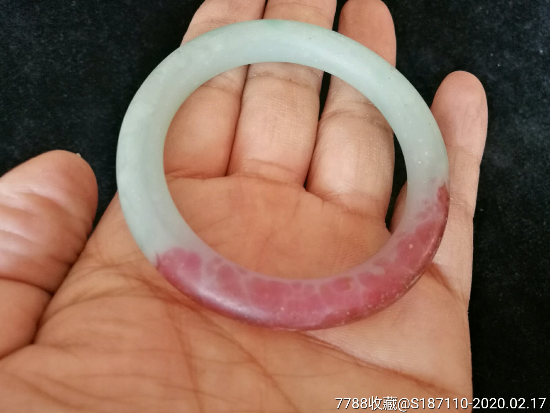 清代料器仿红翡手镯