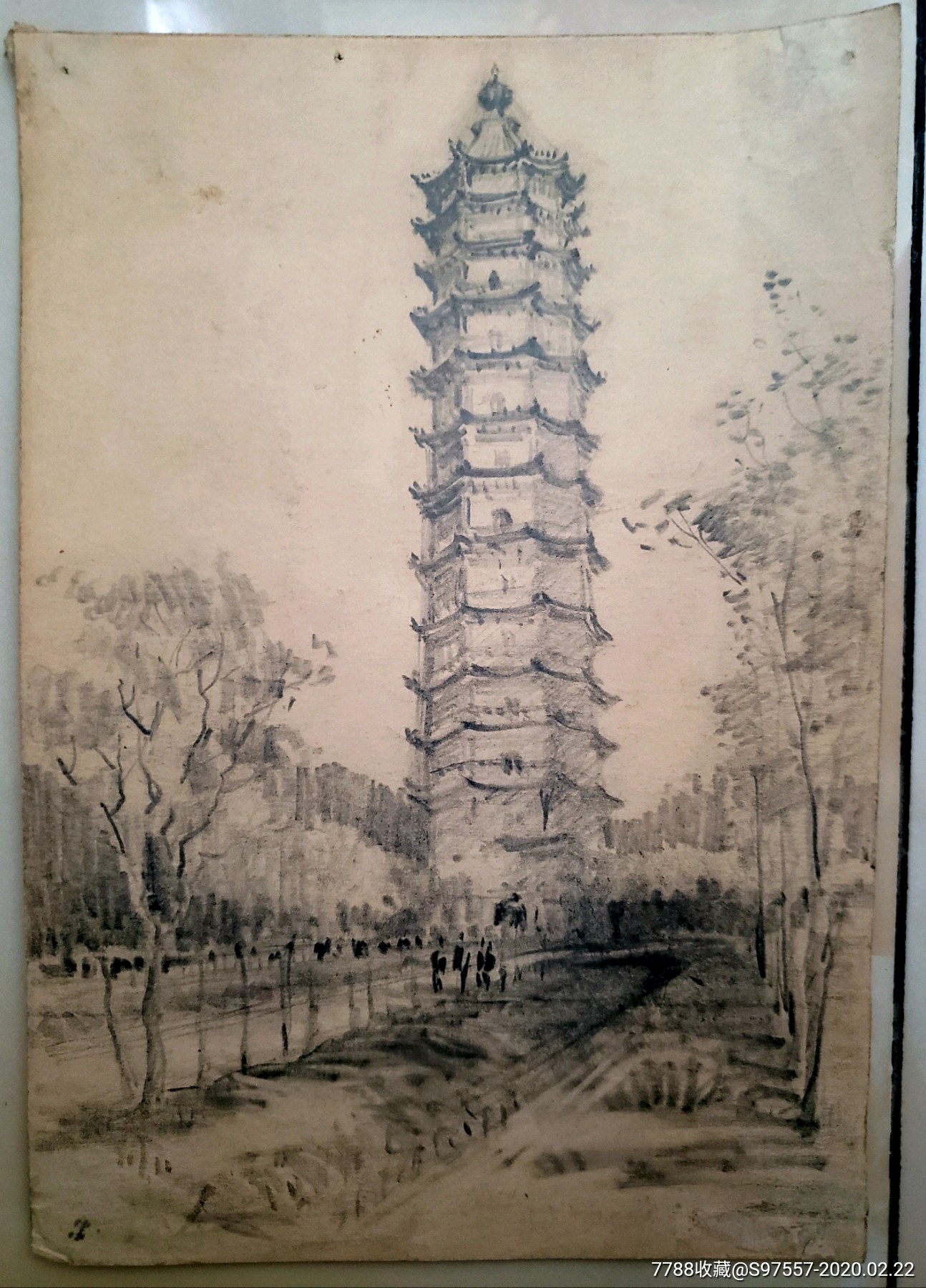 1979年开封相国寺,铁塔,禹王台映像-素描/速写-7788收藏__收藏热线