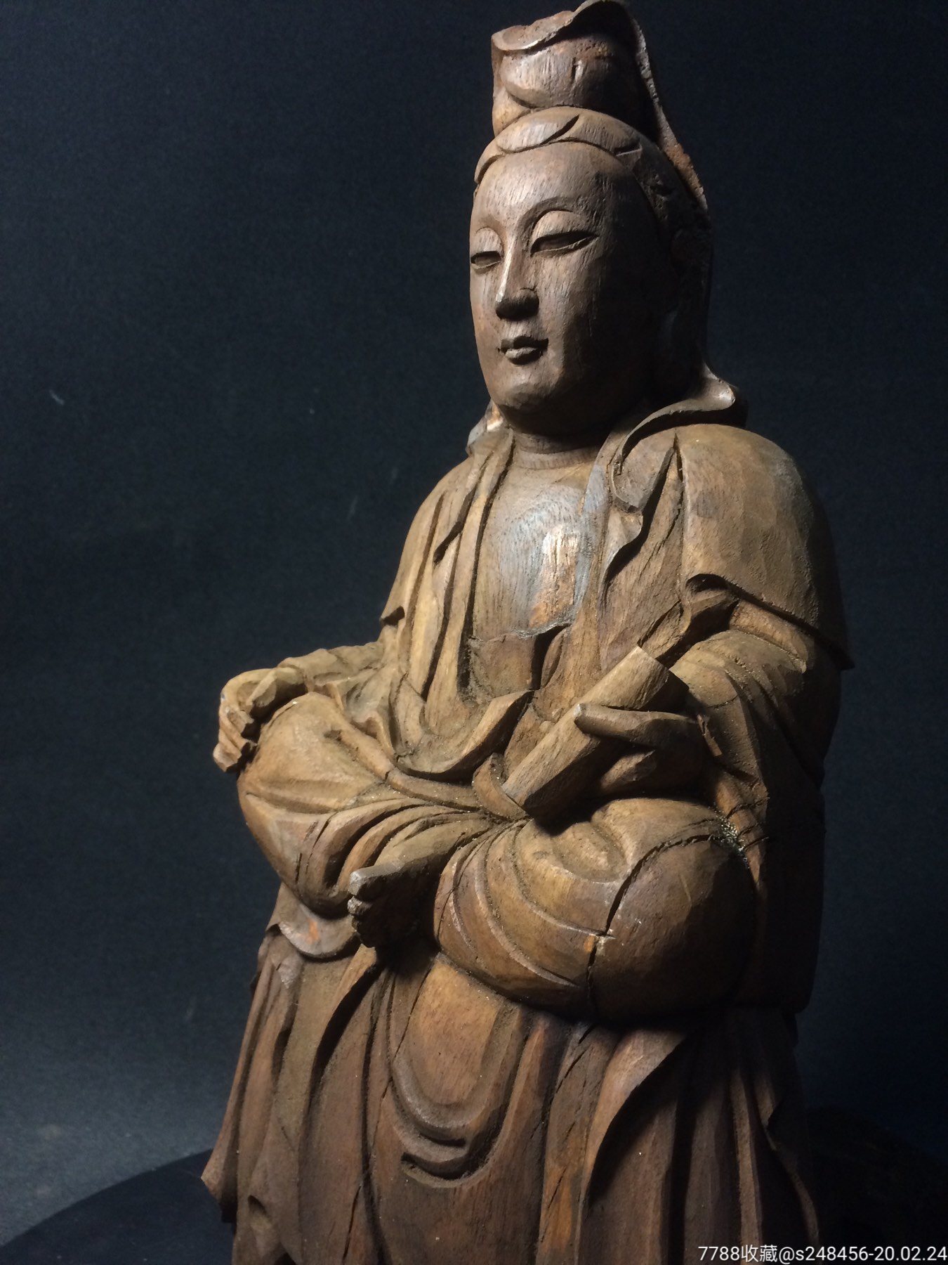 老木雕神像造像佛像古玩清代文房摆设雕件摆件木器尺寸如图