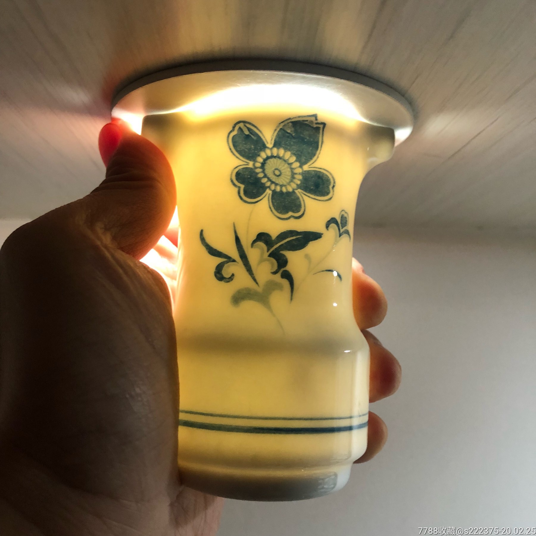 醴陵老瓷器群力釉下五彩大球泥兰海棠酱醋瓶