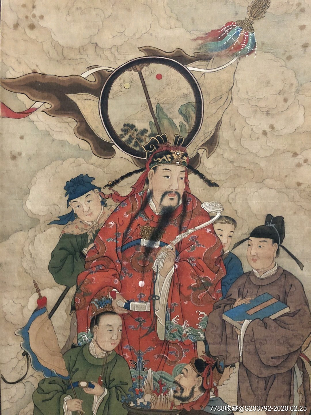 仇英绢本财神-人物国画原作-7788收藏__收藏热线