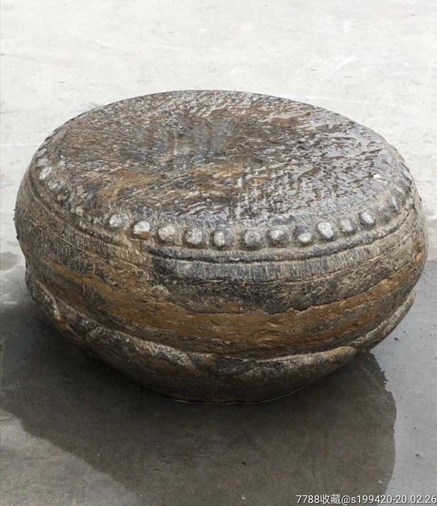 清代青石莲花石墩.纯手工雕刻,包浆浑厚,品相一流,无修补,全品包老.